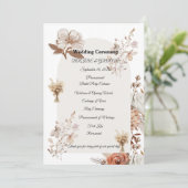 Programme Rustic Neutral Wedding Program (Debout devant)