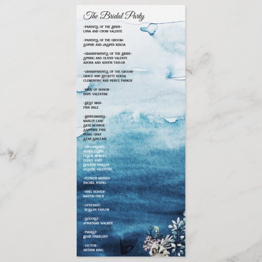 Programme Rustic Ocean Bridal Party Appartement (Dos)