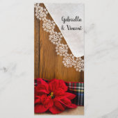 Programme Rustic Poinsettia et Plaid Winter Wedding Program (Devant)