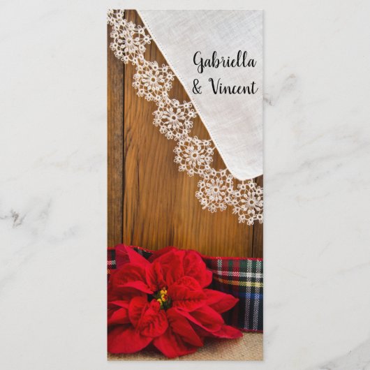 Programme Rustic Poinsettia et Plaid Winter Wedding Program (Devant)