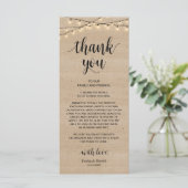 Programme Rustic String Lights, Place Setting Thank You (Debout devant)