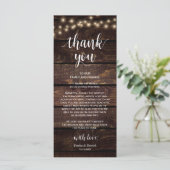Programme Rustic String Lights, Place Setting Thank You (Debout devant)