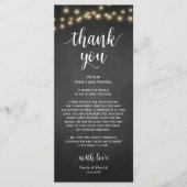 Programme Rustic String Lights, Place Setting Thank You (Devant)