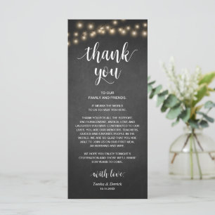Programme Rustic String Lights, Place Setting Thank You