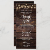 Programme Rustic String Lights, Place Setting Thank You (Devant / Derrière)