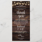 Programme Rustic String Lights, Place Setting Thank You (Devant)