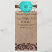 Programme Rustic Turquoise Gerber Daisy Mariage campagnard P (Devant)