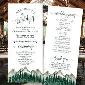 Programme Rustic Watercolor Mountains & Pine Mariage