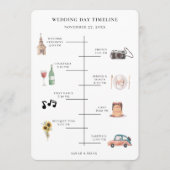 Programme Rustic Watercolor Wedding Day Event Timeline (Devant)