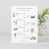Programme Rustic Watercolor Wedding Day Event Timeline (Debout devant)