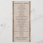 Programme Rustic Wood Horseshoes Burlap Lace Wedding Program (Dos)