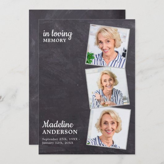 Programme Rustique 3 Photo Memorial Ordre de service Funérai (Devant / Derrière)