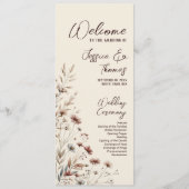 Programme Rustique Boho Chic Fleur sauvage Earthtone Mariage (Devant)