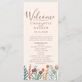 Programme Rustique Boho Fleur sauvage Mariage d'été (Devant)