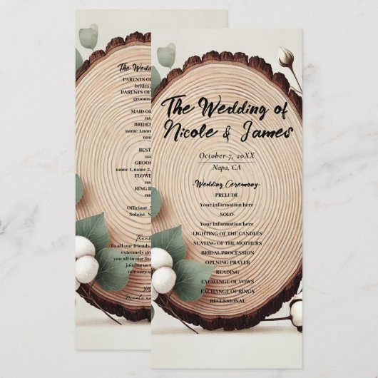 Programme Rustique Bois Forêt Eucalyptus Coton (Devant / Derrière)