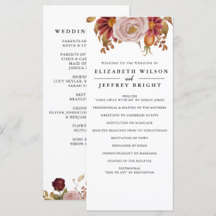Programme Rustique Botanique Mariage de automne d'automne