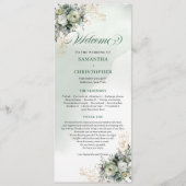 Programme Rustique Chic Vert et Or Eucalyptus Mariage (Devant)