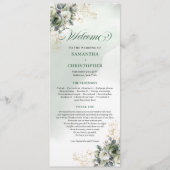 Programme Rustique Chic Vert et Or Mariage Eucalyptus (Devant)