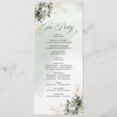 Programme Rustique Chic Vert et Or Mariage Eucalyptus (Dos)