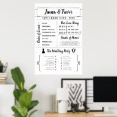 Programme Rustique De Mariage Avec Icônes Poster (Bureau à domicile)