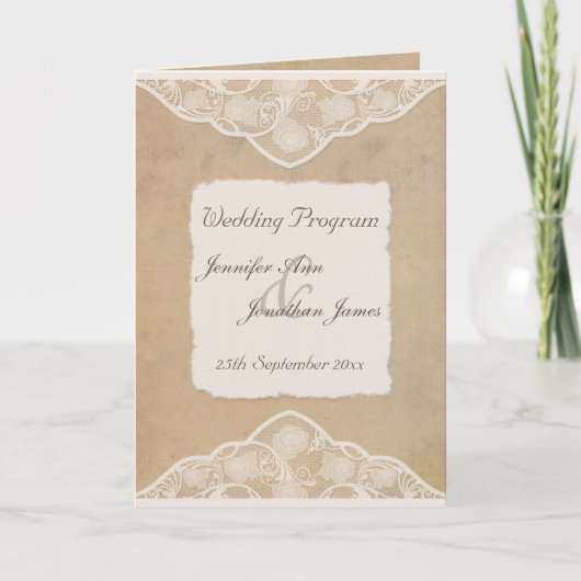 Programme rustique de toile, de papier et de (Devant)