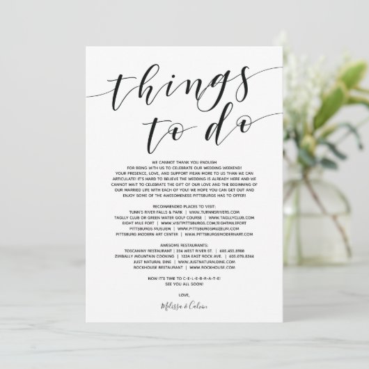 Programme Rustique Elégant Mariage Bienvenue et Itinéraire C (Debout devant)