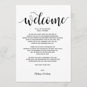 Programme Rustique Elégant Mariage Bienvenue et Itinéraire C