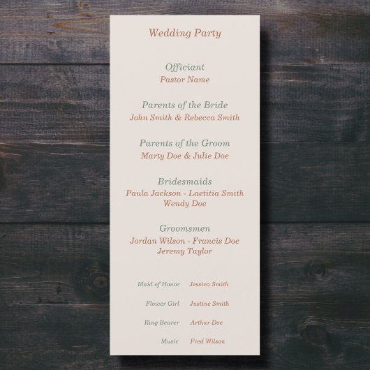 Programme rustique et Mariage de automne