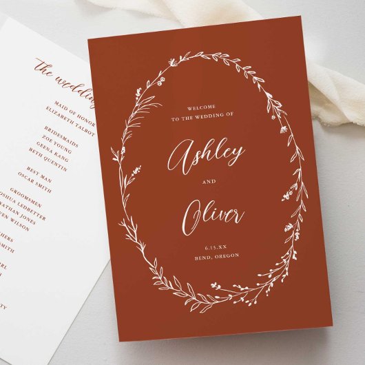 Programme Rustique Fleur sauvage en terre cuite Boho Mariage