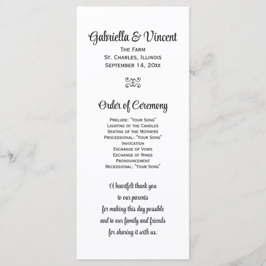 Programme Rustique Rose Cowboy Boots Western Wedding Program (Dos)