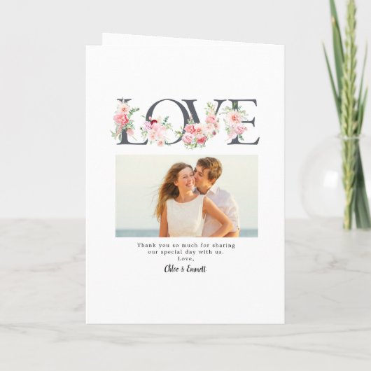 Programme Rustique Rose Floral Photo Wedding (Dos)