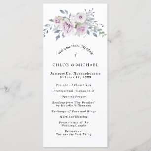Programme Rustique violet Floral do-it-yourself Mariage