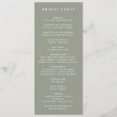 Programme Sage Green Botanical Élégante cérémonie de mariage (Dos)