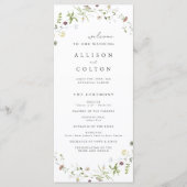 Programme Sage Green Fleur sauvage Rustic Boho Wedding Progr (Devant)