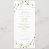 Programme Sage Green Fleur sauvage Rustic Boho Wedding Progr (Dos)