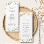 Programme Sage Green Fleur sauvage Rustic Boho Wedding Progr<br><div class="desc">Elégant design délicat fleur sauvage aquarelle, avec personnalisation de vos propres détails d'événement. Palettes pastel de jaune tendre, blanc cassé, vert sauge, rose poussiéreux, rose roux, bordeaux, et verdure botanique, simple et romantique. Des programmes de mariage floraux pour mariage rustique moderne, mariage de jardin de campagne et mariage boho au...</div>