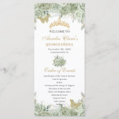 Programme Sage Green Floral or Quinceañera Ordre des événeme (Devant)