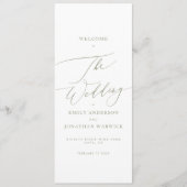 Programme Sage Green Le Mariage Moderne Calligraphie Mariage (Devant)