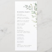 Programme Sage Green Olive Botanical Elegant Wedding Program (Dos)