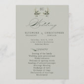 Programme Sage Green Olive Branch Monogram Wedding Program  (Devant)