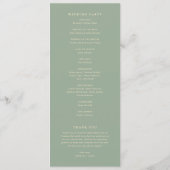 Programme Sage Green Simple Modern Wedding (Dos)