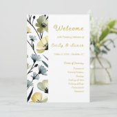 Programme Sage Green & Soft Yellow Botanical Weddin (Debout devant)