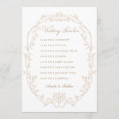 Programme Sand Ornate Floral Frame Wedding Timeline (Devant)