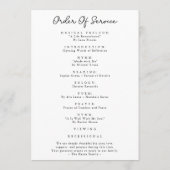 Programme Scénario moderne Célébration de la vie Photo Funér (Dos)