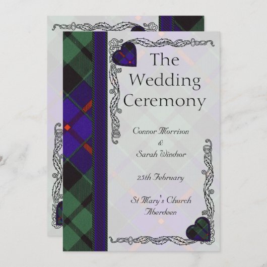 Programme Scottish Tartan Wedding program - Morrison (Devant / Derrière)