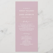 Programme Script Chic Pastel Purple Simple Minimal Mariage (Devant)