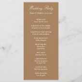 Programme Script classique sophistiqué Mariage Brown doré (Dos)