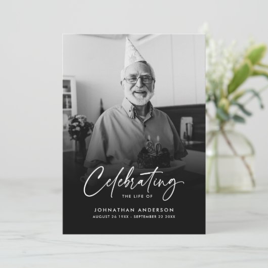 Programme Script élégant moderne Célébration de la vie funér (Debout devant)