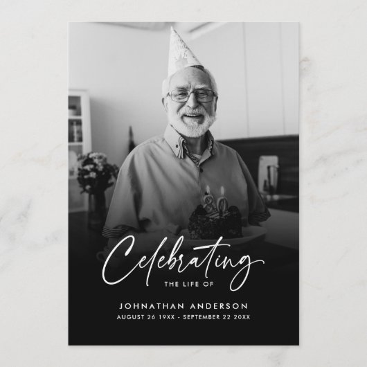 Programme Script élégant moderne Célébration de la vie funér (Devant)