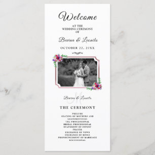 Programme Script floral simple et élégant Mariage moderne